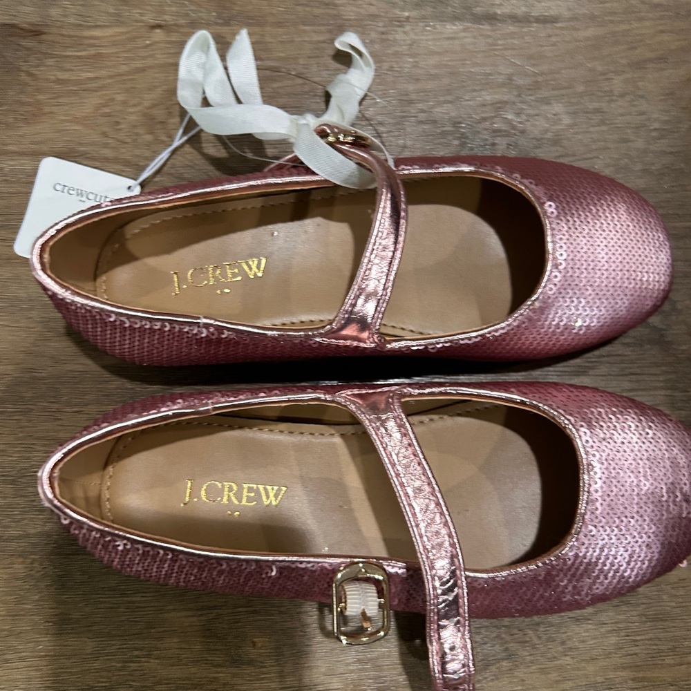 J. Crew Rose Sequin Mary Jane Flats